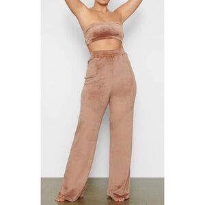 SKIMS Sienna White Leg Velour Track Pants
